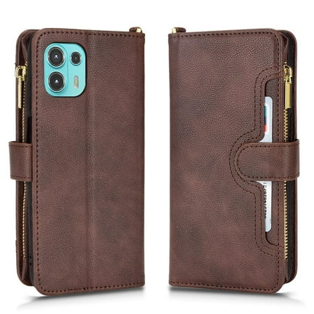 Case for Motorola Edge 20 Fusion Card Holder Zipper Wallet Magnetic PU Leather Flip Leather Cover