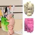 thumbnail image 2 of Necvior Unique Silicone Moulds 3D Flower Pot Molds Cute Pig Shaped DIY Pen Holder Moulds, 2 of 8
