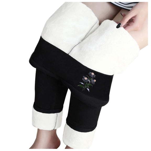 CAICJ98 Fall Clothes for Women 2023 Women's Lined Leggings Water Resistant Winter Running Tights Gear Cold Weather Thermal Hiking Pants Zip Pockets Black,S