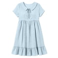 thumbnail image 4 of Ovbmpzd Womens Summer Dresses Loose Fitting Pink Plain Garden Long A-Line Crew Neck Womens&nbsp;Dresses,M, 4 of 6