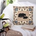 thumbnail image 4 of Farmhouse Bear Throw Pillow Covers, Soft Pillowcases with Invisible Zipper, Country Vintage Animals Paw Print Brown Decorative Square Pillow Cushion Covers for Living Room Couch Sofa Bed 16x16 Inches, 4 of 8