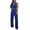 Blue, variant on Timegrad Jumpsuits for Women Casual Comfy Sleeveless Button Straight Leg Rompers Fall Solid Color Outfits