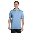 thumbnail image 2 of Hanes Men's Cotton-Blend EcoSmart Jersey Polo with Pocket-S-Ash [], 2 of 2