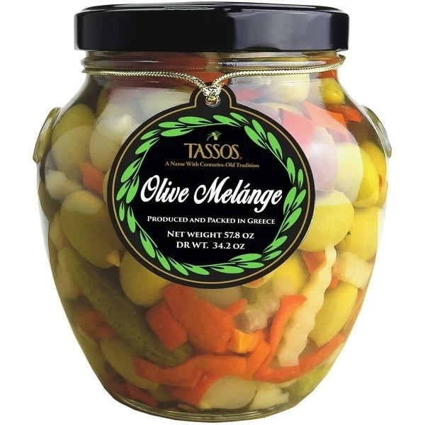 Tossos Tassos Greek Olive Melange Antipasto, 57.8 Ounce
