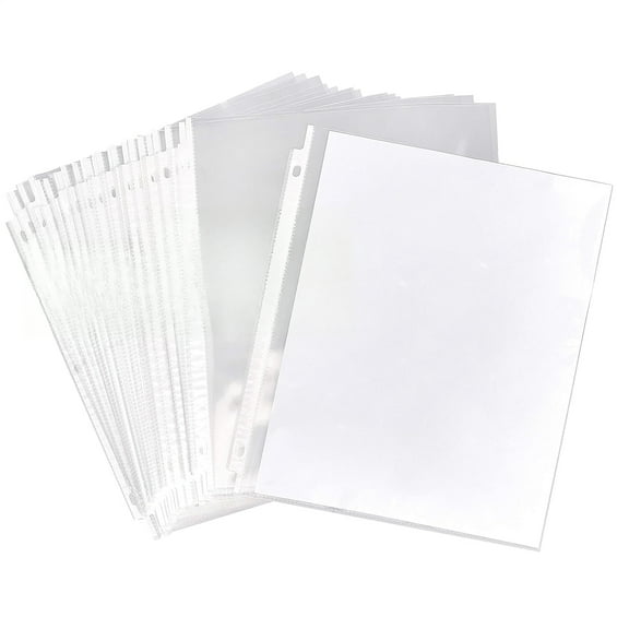 Sheet Protectors for 3 Ring Binder, Heavyweight, Polypropylene, 8.5 x 11 Inch, 100-Pack, Clear