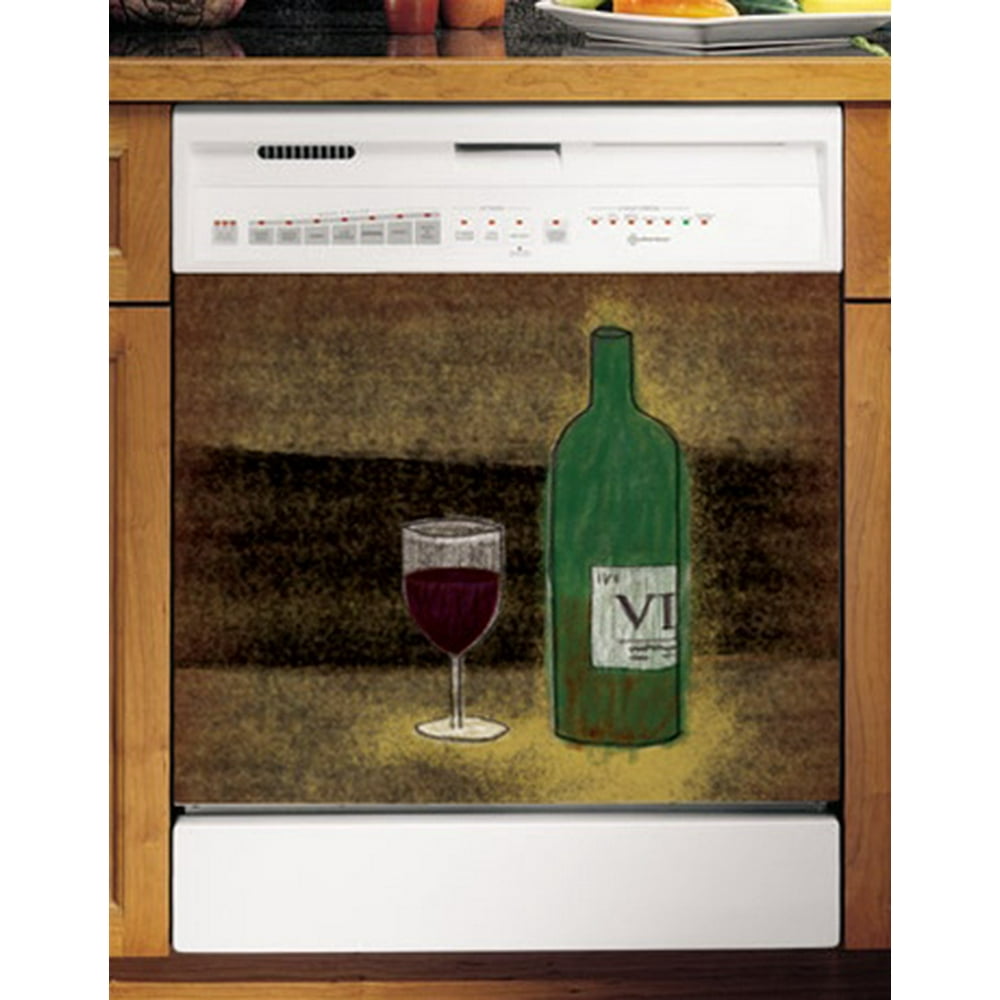 Appliance Art Wine & Grapes Vintage Vineyard Dishwasher Cover Kitchen Decoration