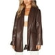 thumbnail image 2 of Puntoco Moda Mujer Trajes Manga larga Sólido Faux Leather Outwear Chaquetas Tops Abrigos Liquidación Puntoco Puntoco-5160, 2 of 9