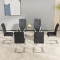 thumbnail image 2 of Modern Grey PU Leather Dining Chairs (Set of 6) - Padded Seat & Metal Legs for Kitchen/Living Room - 16" Wide, Comfortable Design, 2 of 25