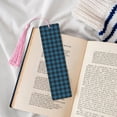 thumbnail image 4 of Kdxio Blue Black Plaid Print Metal Tassel Bookmarks,Perfect Gift for Art Lovers and Bookworms Metal Bookmarks for Women, 4 of 8