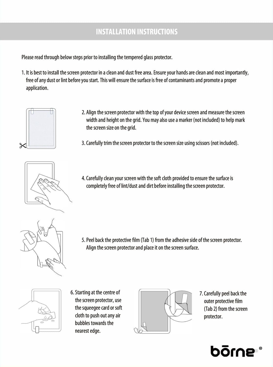 Borne Anti-glare Universal 2 Pack Screen Protectors