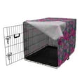 thumbnail image 3 of Floral Dog Crate Cover, Continuous Colorful Exotic Summer Aloha Flower Petals Retro Blossoming Pattern, Easy to Use Pet Kennel Cover Small Dogs Puppies Kittens, 7 Sizes, Grey Multicolor, by Ambesonne, 3 of 6
