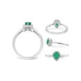 thumbnail image 4 of 1/2 Carat (Ctw) Emerald Teardrop Ring in 14K White Gold with Diamonds, 4 of 5