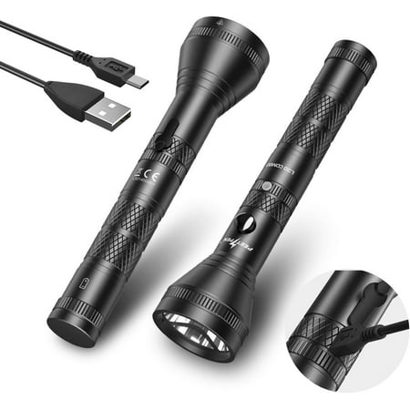 Rechargeable Flashlights 1200 High Lumens Super Bright Handheld Flashlight LED Tactical Flash Light with 4 Modes & Waterproof for Outdoor Camping Home Emergency Hiking Camper Gear(2 pack)