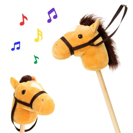 Best Choice Products 36in Kids Interactive Giddy-Up Stick Horse Stuffed Plush Animal Toy w/ 2 Different Sounds - (Best Toys For Seven Month Old)