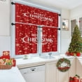 thumbnail image 4 of Christmas Snowflakes Gold Kitchen Curtains Window Curtains and Valances Set 36 Inch, Happy Retro Winter Snow Xmas Red Short Tier Curtain for Kitchen, Merry Christmas Small Kitchen Decor, 4 of 6