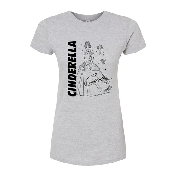 Disney - Autograph Cinderella - Juniors Fitted Graphic T-Shirt