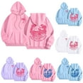 thumbnail image 3 of Oversized Palm Puff Hoodie for Teens, White Y2K Style with Drawstring and Pockets, 3 of 4