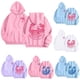 thumbnail image 3 of Oversized Palm Puff Hoodie with Drawstring & Pockets, Y2K Style, Pink-A, for Teen Girls, 3 of 4