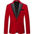 thumbnail image 2 of Wehilion 3pcs Mens Velvet Suits Slim Fit Peaked Lapel One Button Slim Fit Tuxedo Blazer  Dinner Jacket Vest Pants Suit Set, 2 of 7