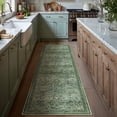 thumbnail image 4 of BERTHMEER 2'x8' Runner Rugs for Hallway Entryway Bedroom Kitchen Office Indoor Non-slip Washable Vintage Traditional Distressed Oriental Rugs ,Green Carpets, 4 of 8