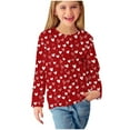 thumbnail image 6 of Edvintorg Girls Shirts Size 3-14 Cute Valentine's Day Heart Printing Pullover Tops Spring Holiday Crewneck Long Sleeve Dressy Casual Blouses, 6 of 7