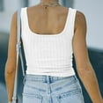 thumbnail image 4 of WCMZJ Tank Top For Womens Sleeveless Button Up Ribbed Knit Crop Top Square Neck Summer Cute Tops Casual Trendy Tees, 4 of 7