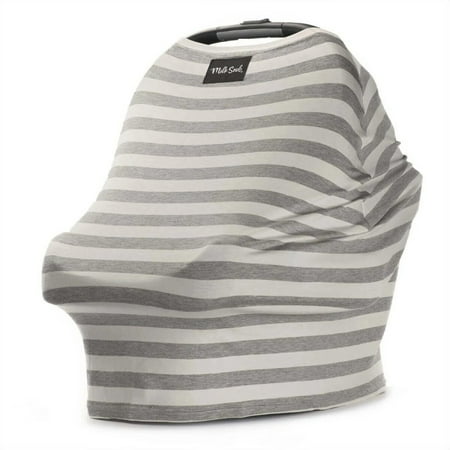 UPC: 0816590020249 | Milk Snob CREAM GREY STRIPE 5-in-1 Baby Nursing and Car Seat Cover