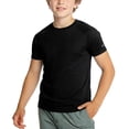 thumbnail image 2 of Zpanxa Girls Athletic Shirts Solid Color Round Neck Short Sleeve Sporty Tee Polyester Top 9-10 Years, 2 of 5