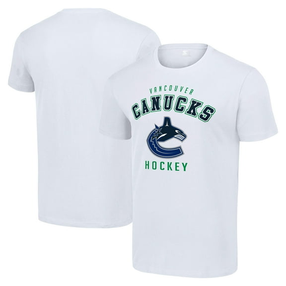 Men's Starter White Vancouver Canucks Logo T-Shirt