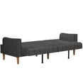 Mr. Kate Stella Vintage Convertible Sofa Bed Futon, Dark Gray Velvet
