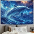 thumbnail image 2 of JRXY Dolphins Swimming in the Ocean Tapestry Painting, 2 of 6