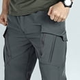 thumbnail image 4 of OSOLU Solid Color Mens Fashionable Casual Outdoor Lightweight Breathable Multi Pocket Zippered Casual Shorts Daily Relaxed Fit Breathable Bottoms, 4 of 5