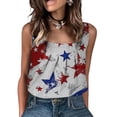 thumbnail image 2 of HEILAU 4th of July Tank Tops for Women Vest Ruffled Square Neck Printed Shirt 2025 Summer Casual Loose Sleeveless Cute T Shirt Patriotic Shirts, 2 of 8