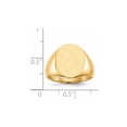 thumbnail image 5 of 14k Yellow Gold Brushed Polished Solid Back Signet Ring Size 8 - 10.9 Grams -  Jewelry Gift for Mom, 5 of 6
