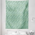 thumbnail image 1 of Floral Tapestry, Flourishing Spring and Summer Season Leaves Tulips Petals Illustration, Fabric Wall Hanging Decor for Bedroom Living Room Dorm, 5 Sizes, Turquoise Teal Marigold, by Ambesonne, 1 of 1