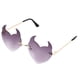 thumbnail image 3 of KAKOWELY Gafas de sol con forma de corazón y cuerno sin marco, decorativas, para mujeres y hombres, 3 of 5