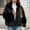 Black, variant on Womens Faux Fur Coat Winter Shaggy Casual Oversized Lapel Jackets Warm Fuzzy Short Outerwear Beige XXL