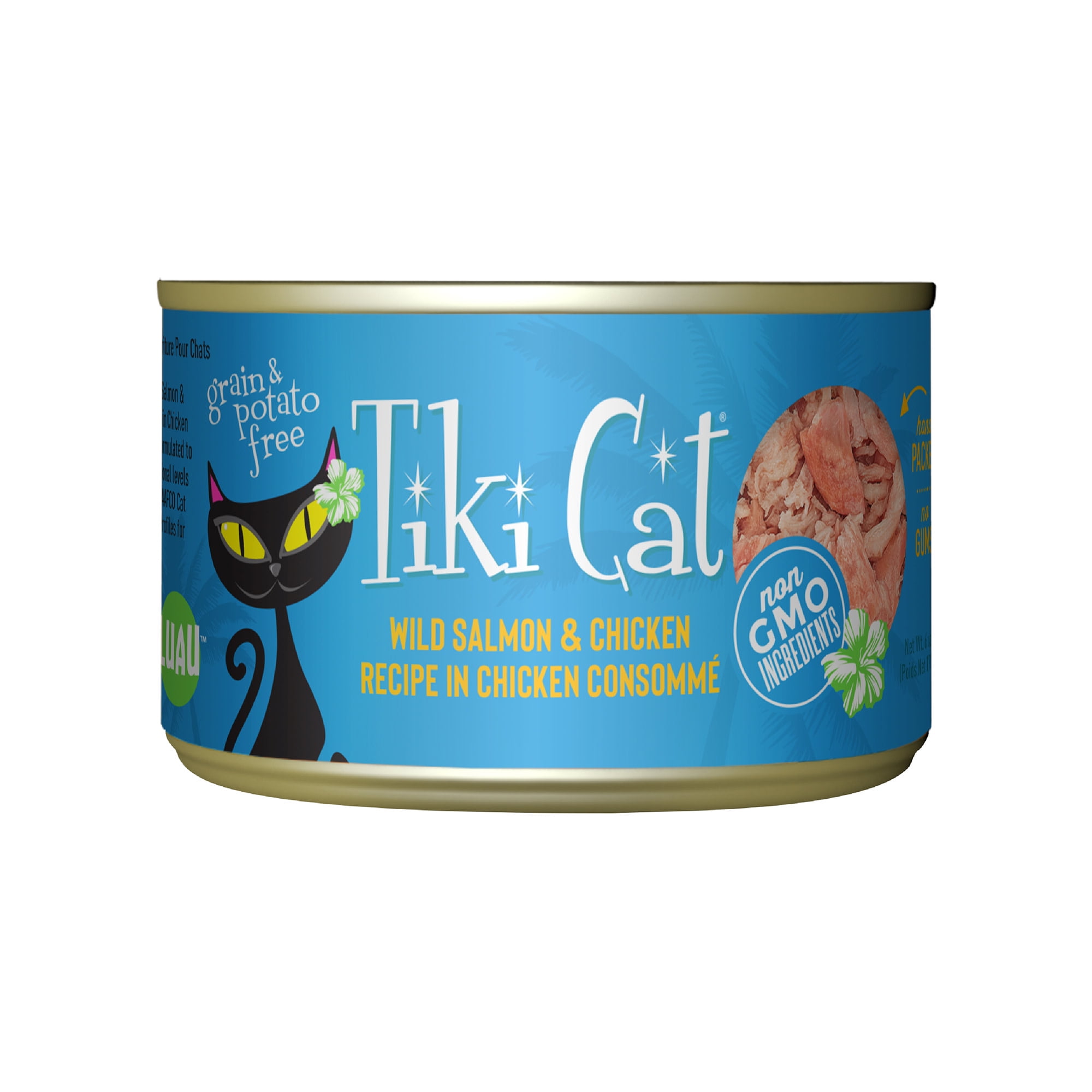 (6 pack) Tiki Cat Luau Wet Cat Food, Wild Salmon & Chicken, 6 oz. Can
