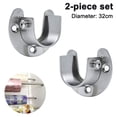 thumbnail image 1 of Lot de 2 Prises de Poteau de Garde-Robe en Acier Inoxydable, Supports d'Extrémité de Tringle de Garde-Robe Robustes, Support de Tringle à Bride en U avec Vis pour Support de Garde-Robe Tringle de Rideau de Douche, 1 of 9