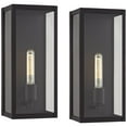 thumbnail image 2 of John Timberland Cornell Modern Outdoor Wall Light Fixtures Set of 2 Sand Black 16" Clear Glass Panels for Post Exterior Barn Deck House, 2 of 9
