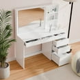 thumbnail image 5 of Kappesberg Seattle White 47.2"W 6-Drawer Makeup Vanity Table with Mirror and Deep Storage, 5 of 7
