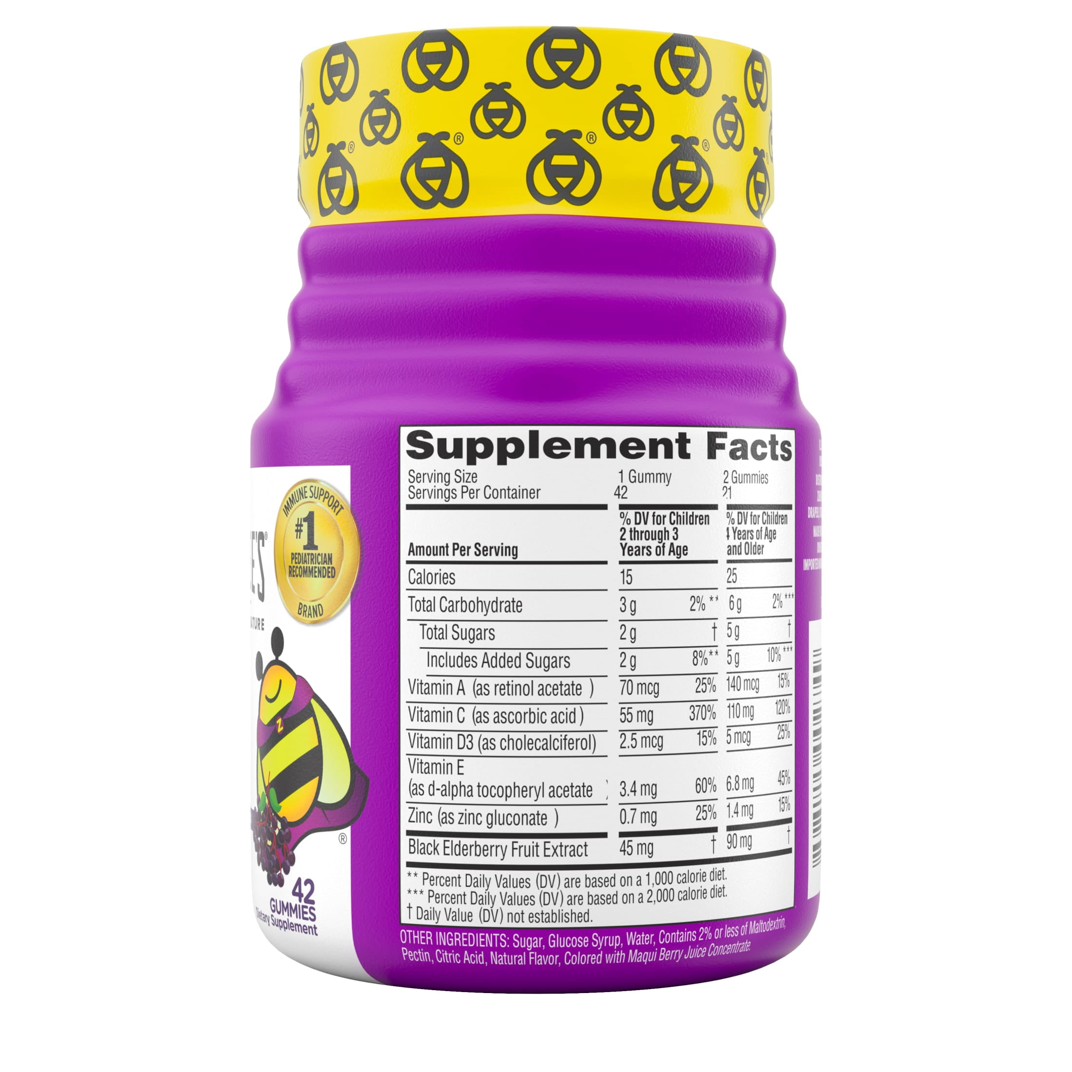 Zarbee's Children's Daily Immune Support* Gummies + Elderberry, 42 Count