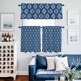 thumbnail image 2 of Blue Boho Geometric Kitchen Curtains Sets for Windows 36 Inch Length, Farmhouse Southwest Motifs Art Rod Pocket Window Treatments Tier Curtains and Valances Set for Bedroom/Bathroom, 2 of 8