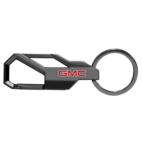iPick Image for GMC in Red Gunmetal Black Carabiner-style Snap Hook Metal Key Chain, Official Licensed