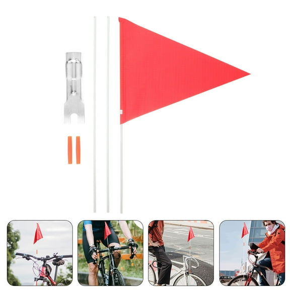 HOMEMAXS Red Bike Flag Kit with Fiberglass Rod for Decoration Easily Install on Bikes Cars or Luggage Racks