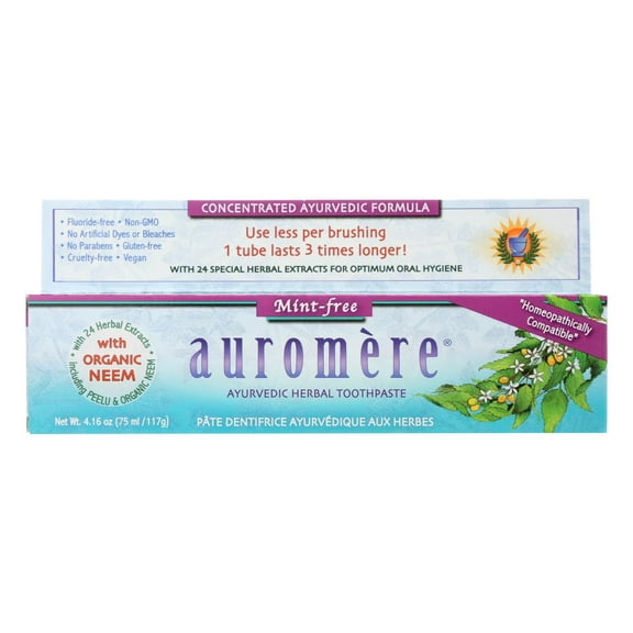 Auromere Toothpaste - Mint-free - Case Of 1 - 4.16 Oz. - Pack of 2