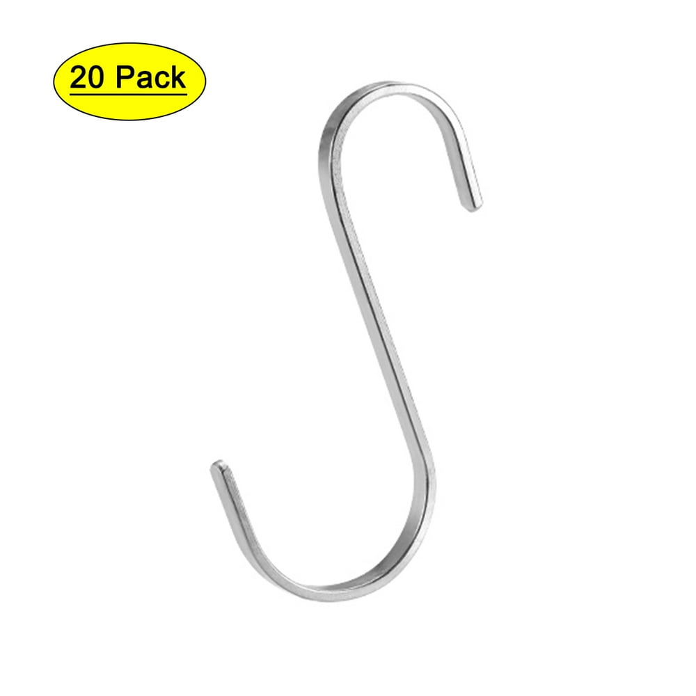 Stainless Steel S Hooks 3.6" Flat S Shaped Hook Hangers for Kitchen
