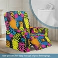 thumbnail image 3 of Xixirimido Colorful Zebra Stripe Leopard Pattern 4 Piece Recliner Chair Cover Stretch Lazy Boy Chair Covers with Pockets Soft Reclining Sofa Slipcovers Furniture Protector with Elastic Bottom, 3 of 8