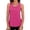 Hot Pink, variant on Women's Summer Solid Crew Neck Pullover Cami Top Pleated Sleeveless Casual Loose Fit Fashion Blouse Light Blue S