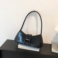 thumbnail image 1 of Bolso De Hombro Bolso De Mujer 2023 Patrón De Cocodrilo Hobo Bolso Brillante Embrague Femenino (Negro), 1 of 6